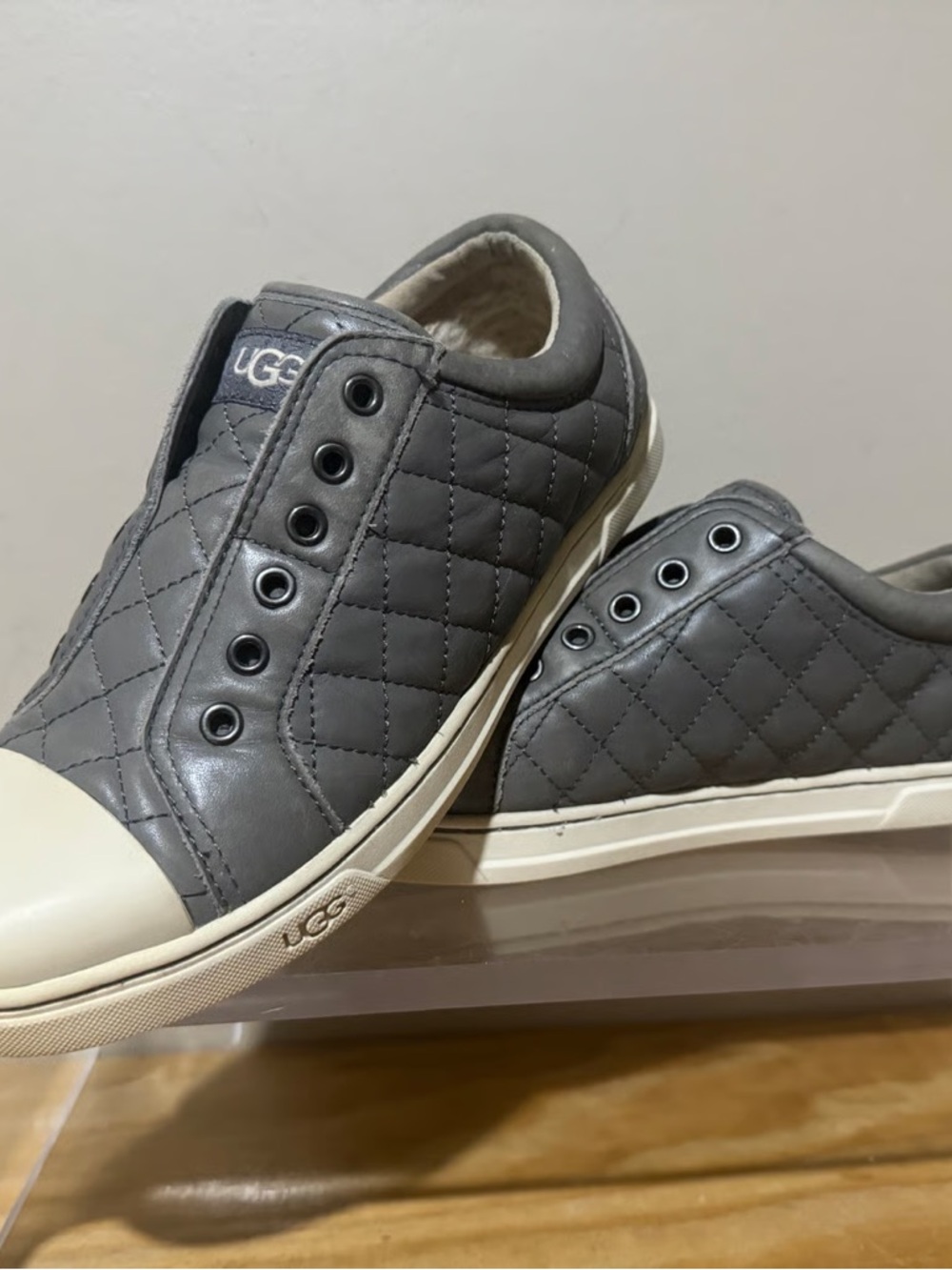 UGG Women's Jemma Quilted Gray Suede Sneaker